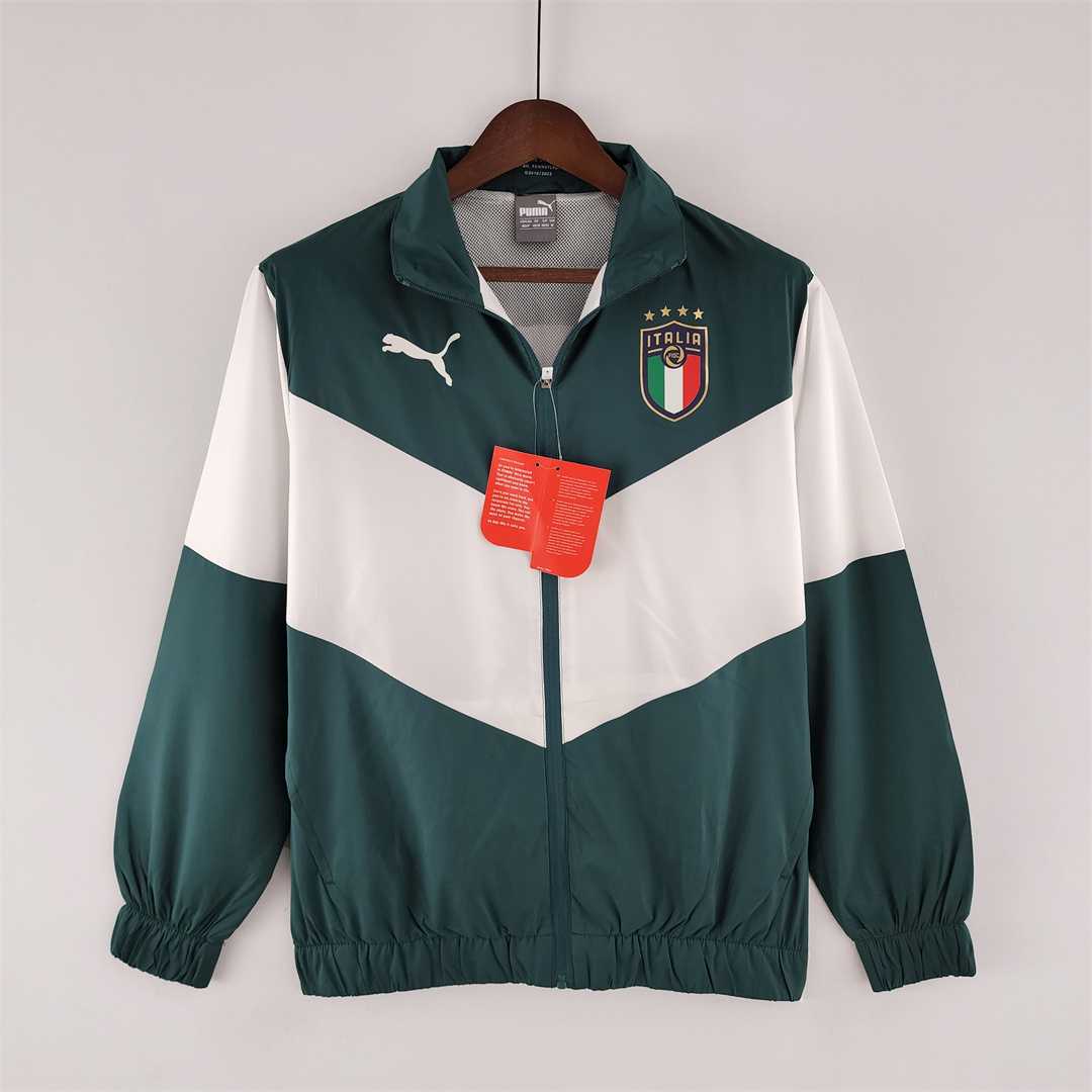 AAA Quality Italy 22/23 Wind Coat - Green/White
